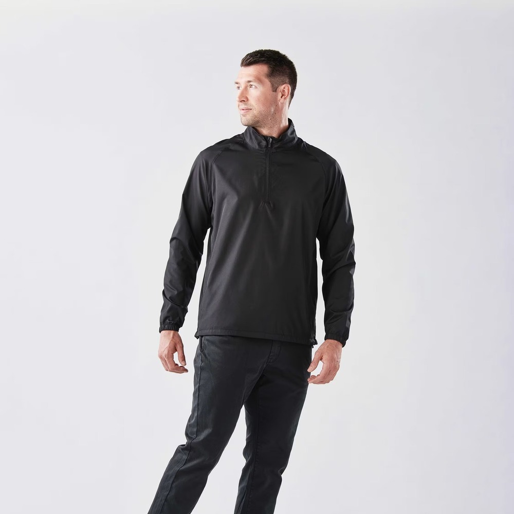 StormTech Mens Micro Light‎ II Windshirt Jacket Black 1/4 Zip Pullover L Light